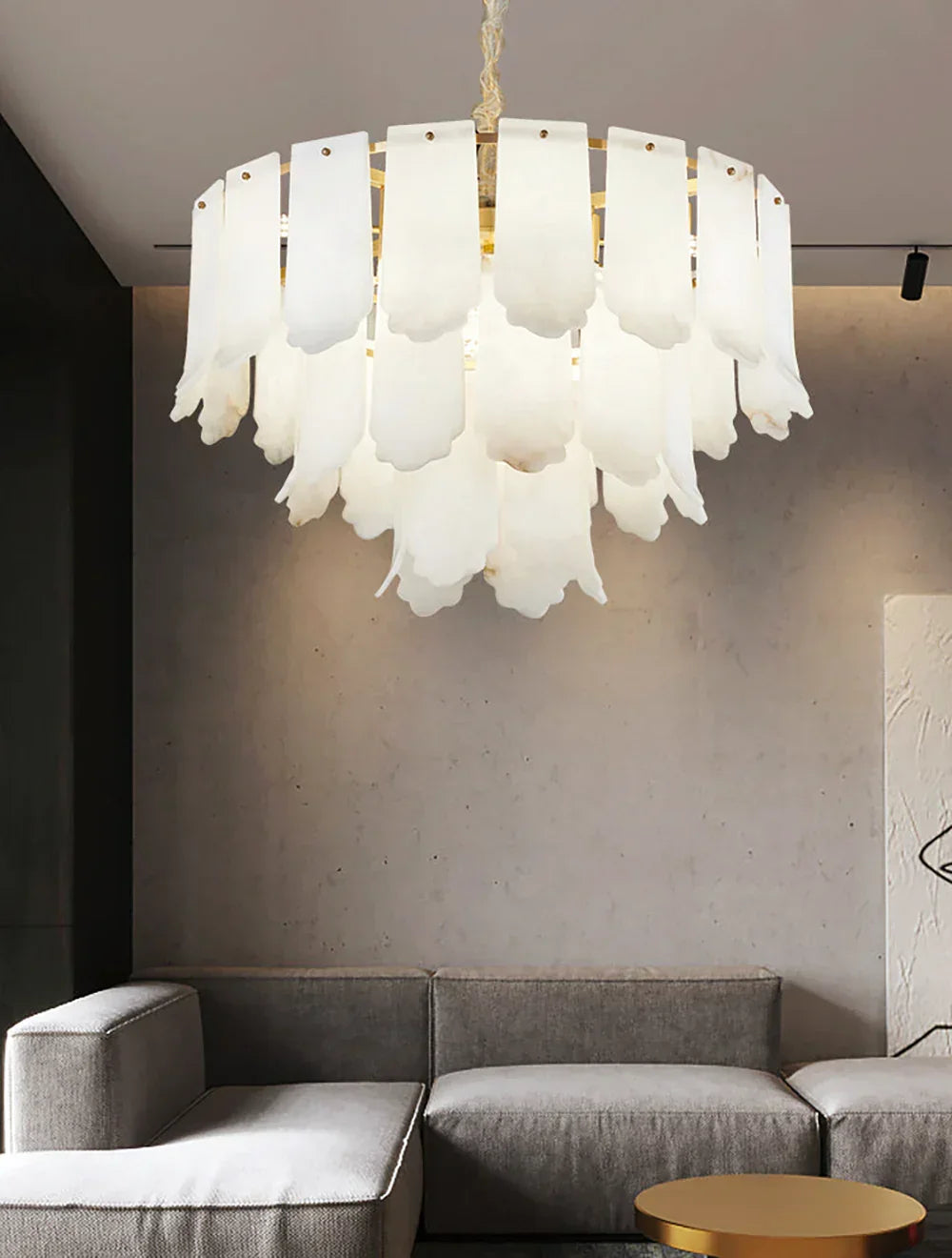 Alabaster Elba Brass Chandelier
