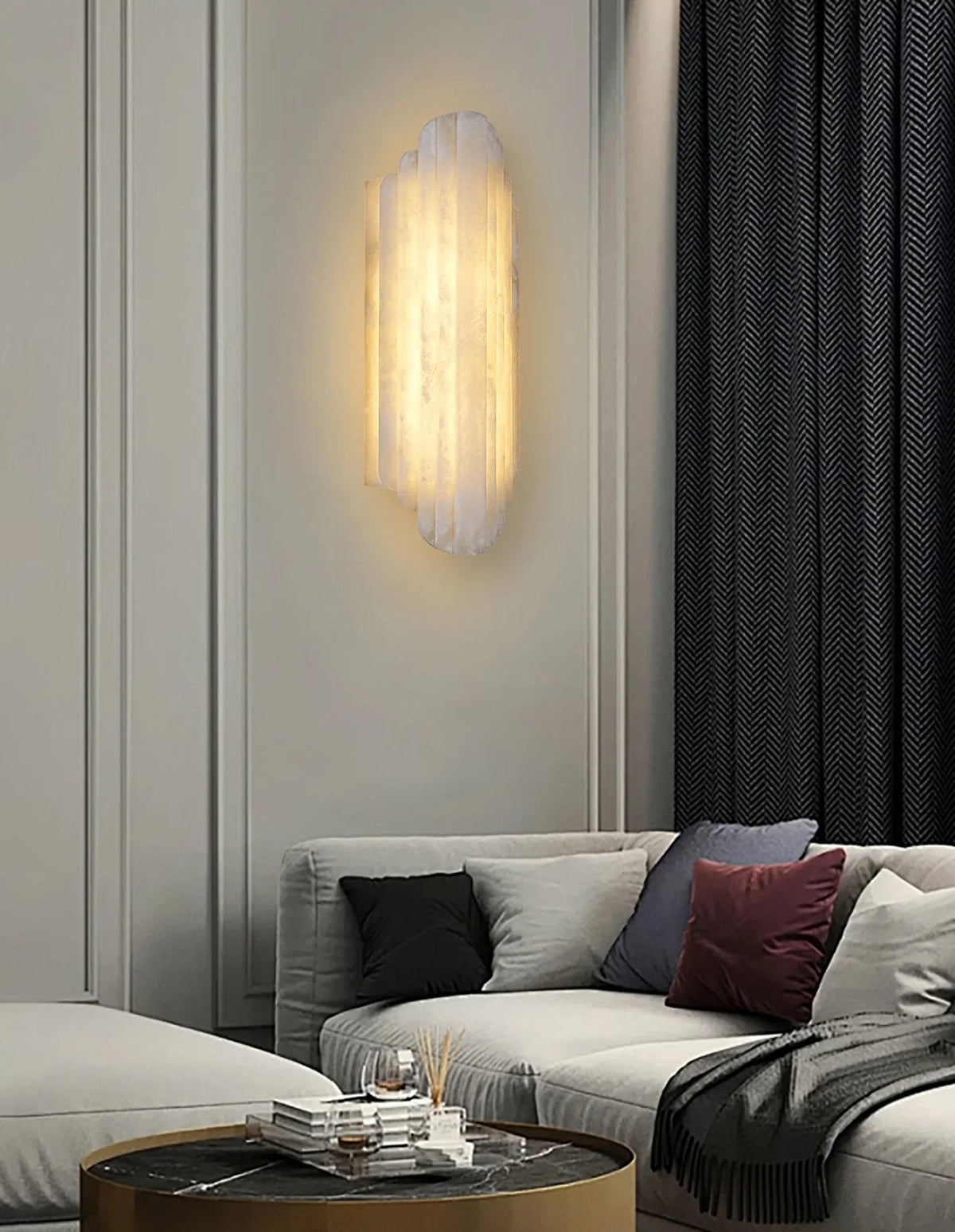 Alabaster Estelle Vertical Stripes Wall Sconce
