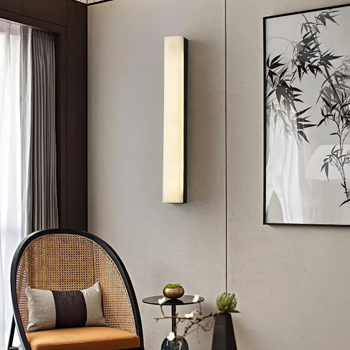 Alabaster Emerson Brass Wall Lamp