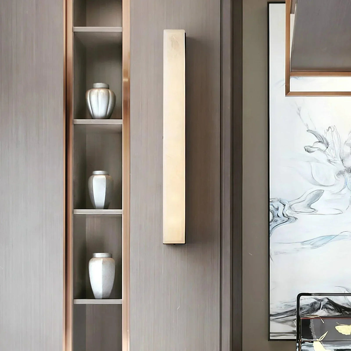 Alabaster Emerson Brass Wall Lamp