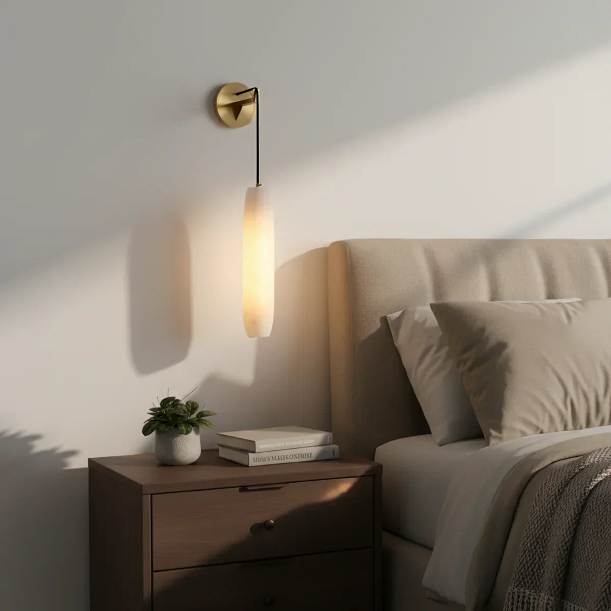 Alabaster Flute Wall Lamp