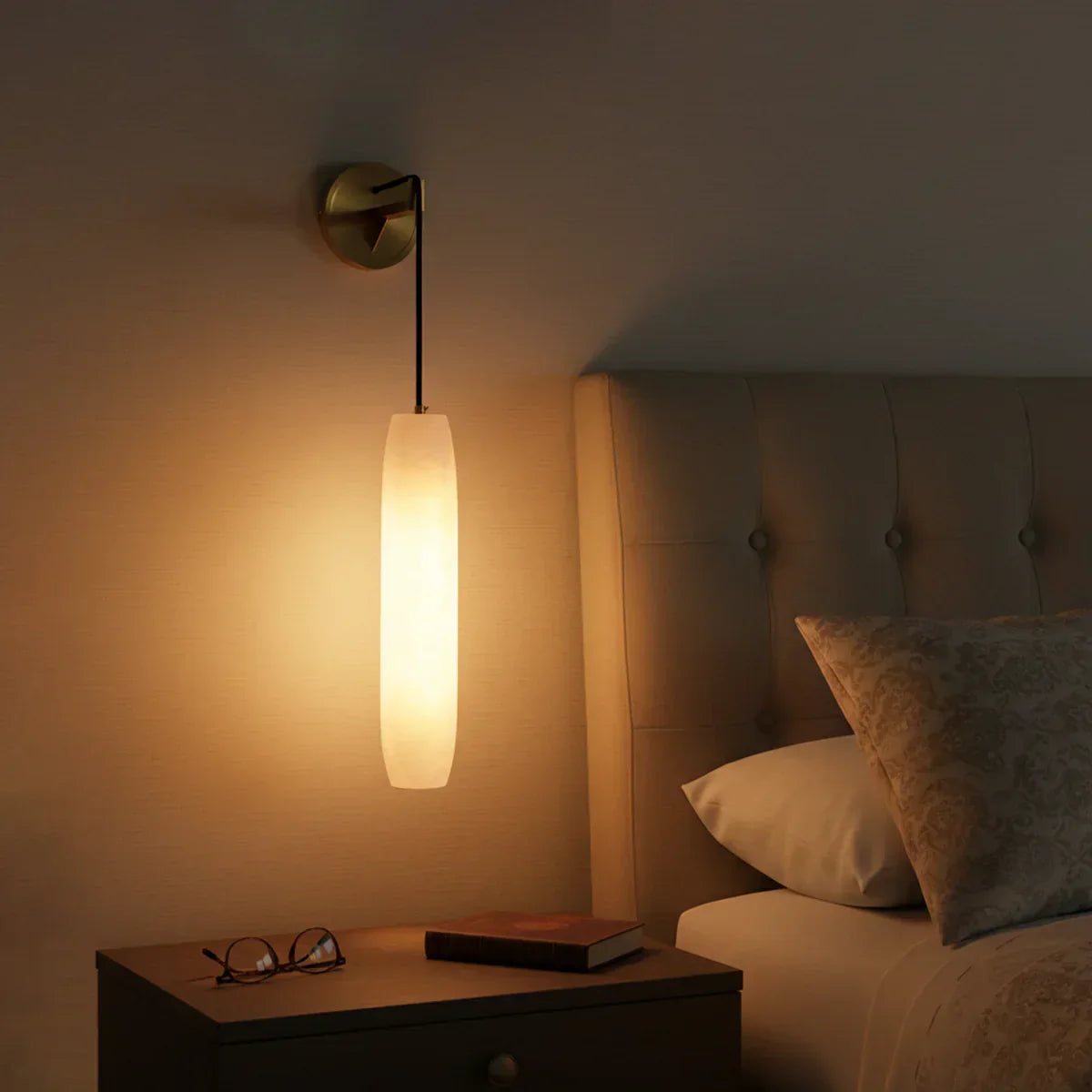 Alabaster Flute Wall Lamp