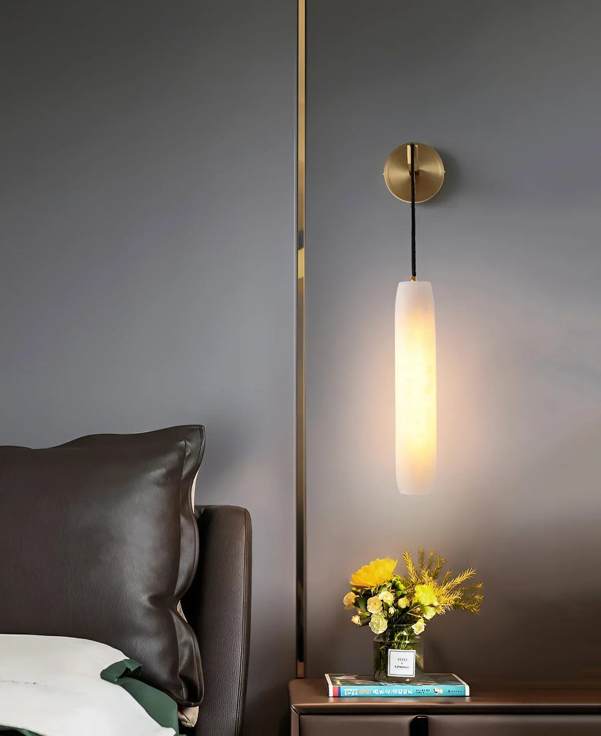 Alabaster Flute Wall Lamp