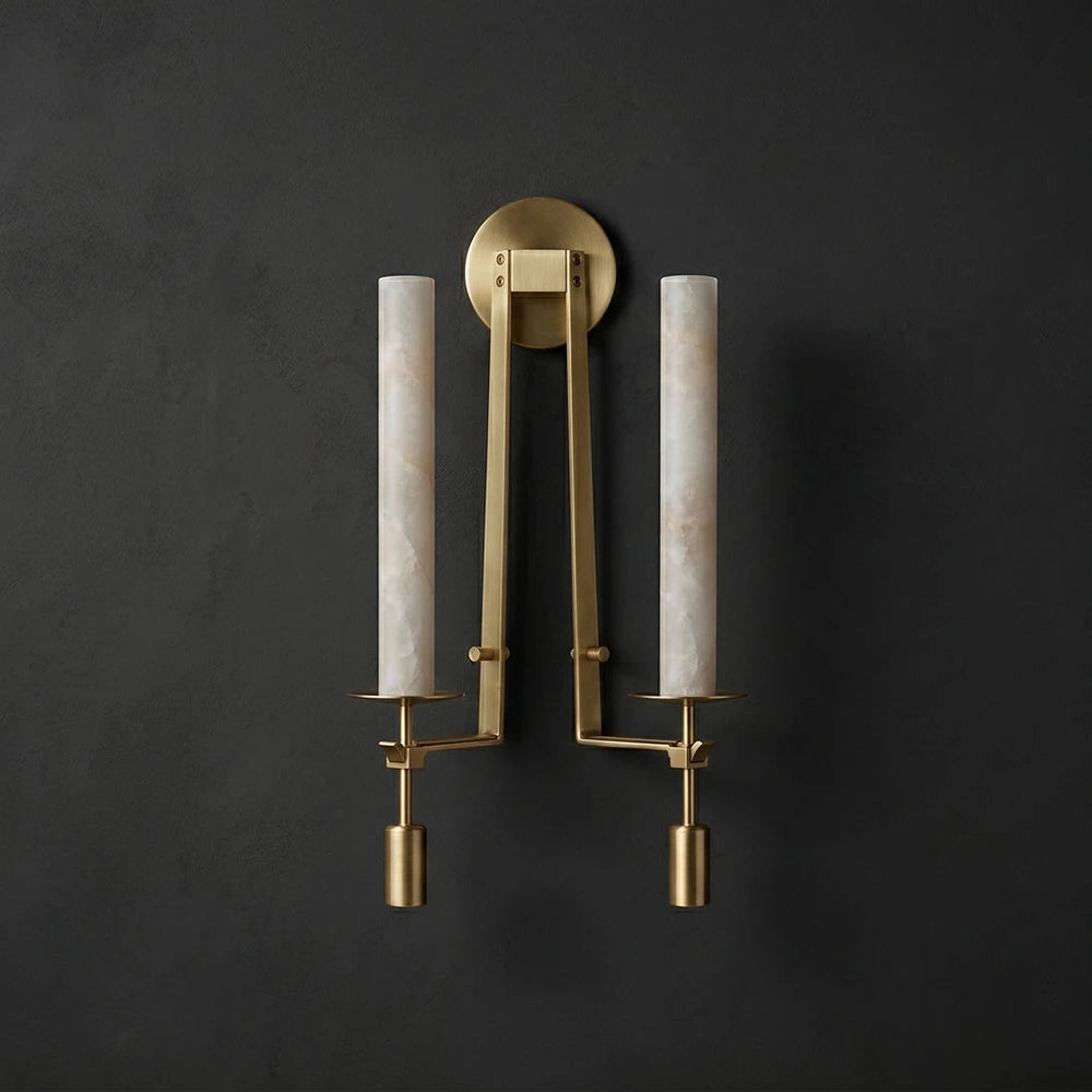 Alabaster Fontanelle Candlestick Wall Lamp