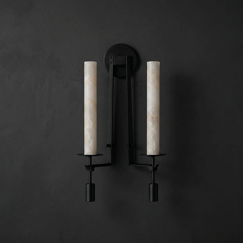Alabaster Fontanelle Candlestick Wall Lamp