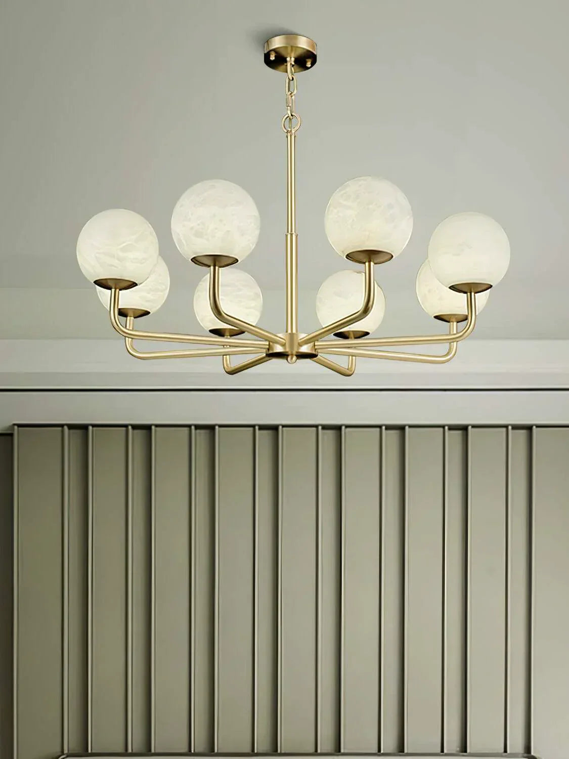 Alabaster Maytoni Erich Brass Chandelier