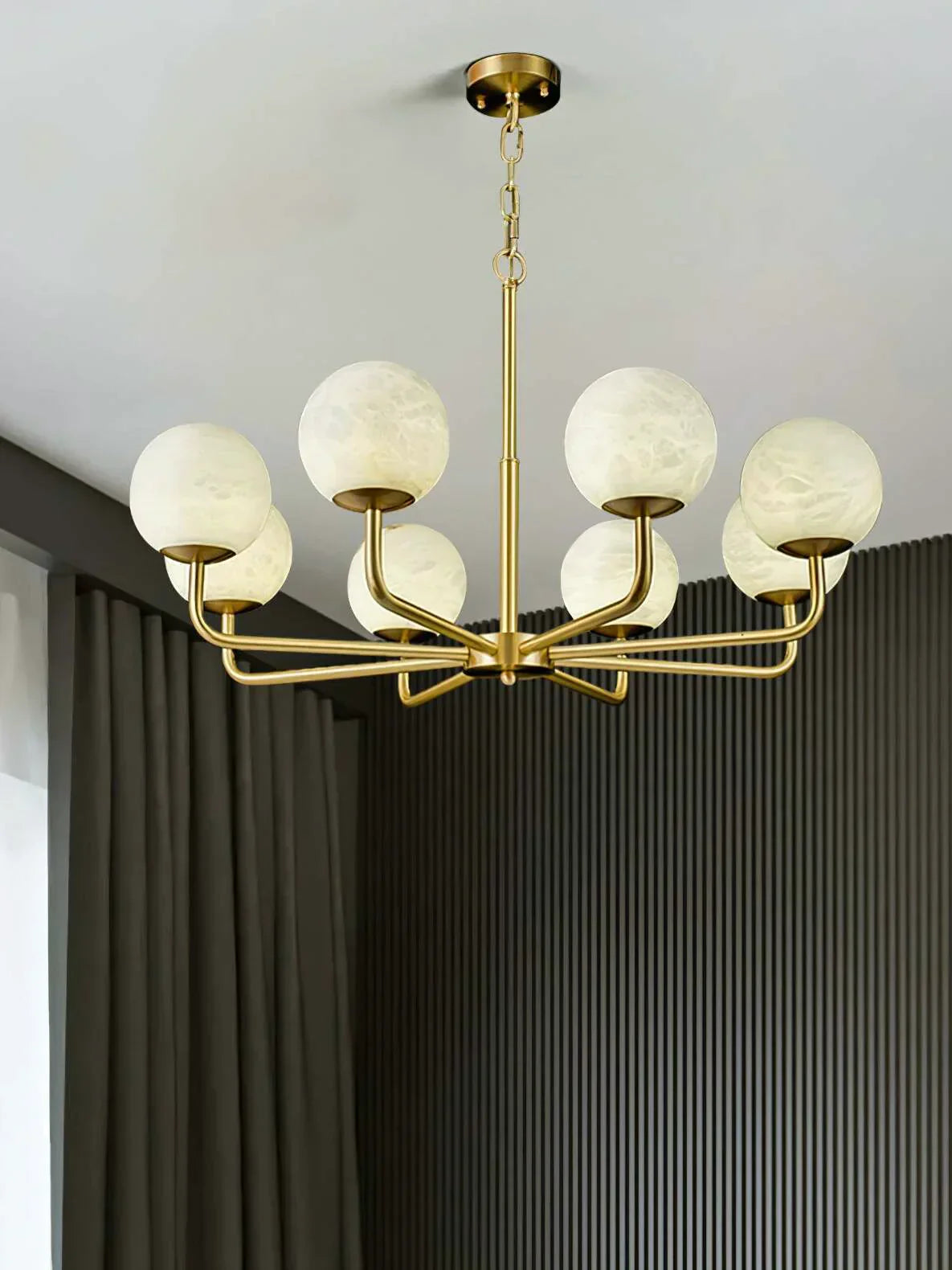 Alabaster Maytoni Erich Brass Chandelier
