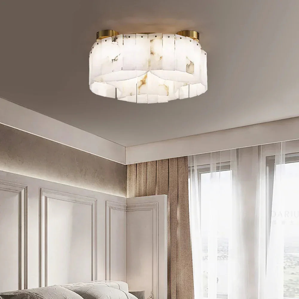 Alabaster Modern Brass Ceiling Lamp