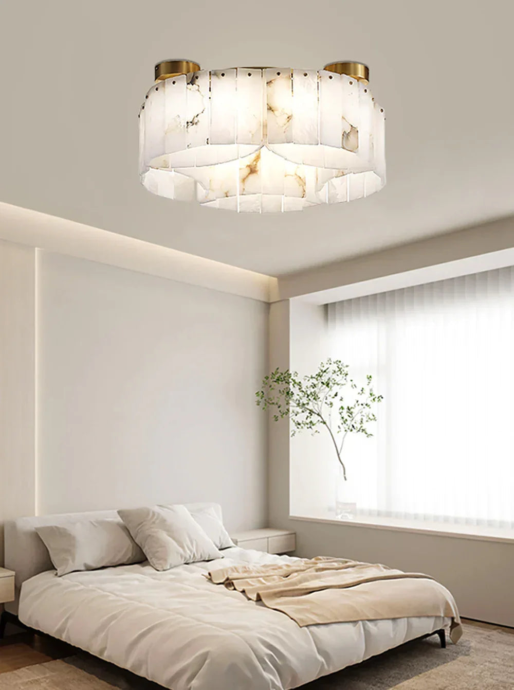 Alabaster Modern Brass Ceiling Lamp