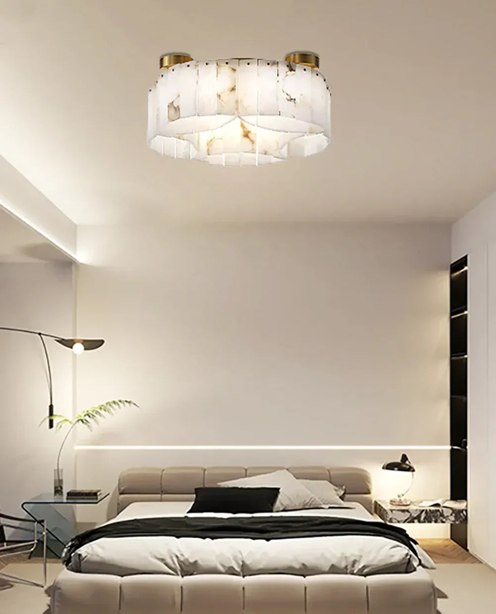 Alabaster Modern Brass Ceiling Lamp
