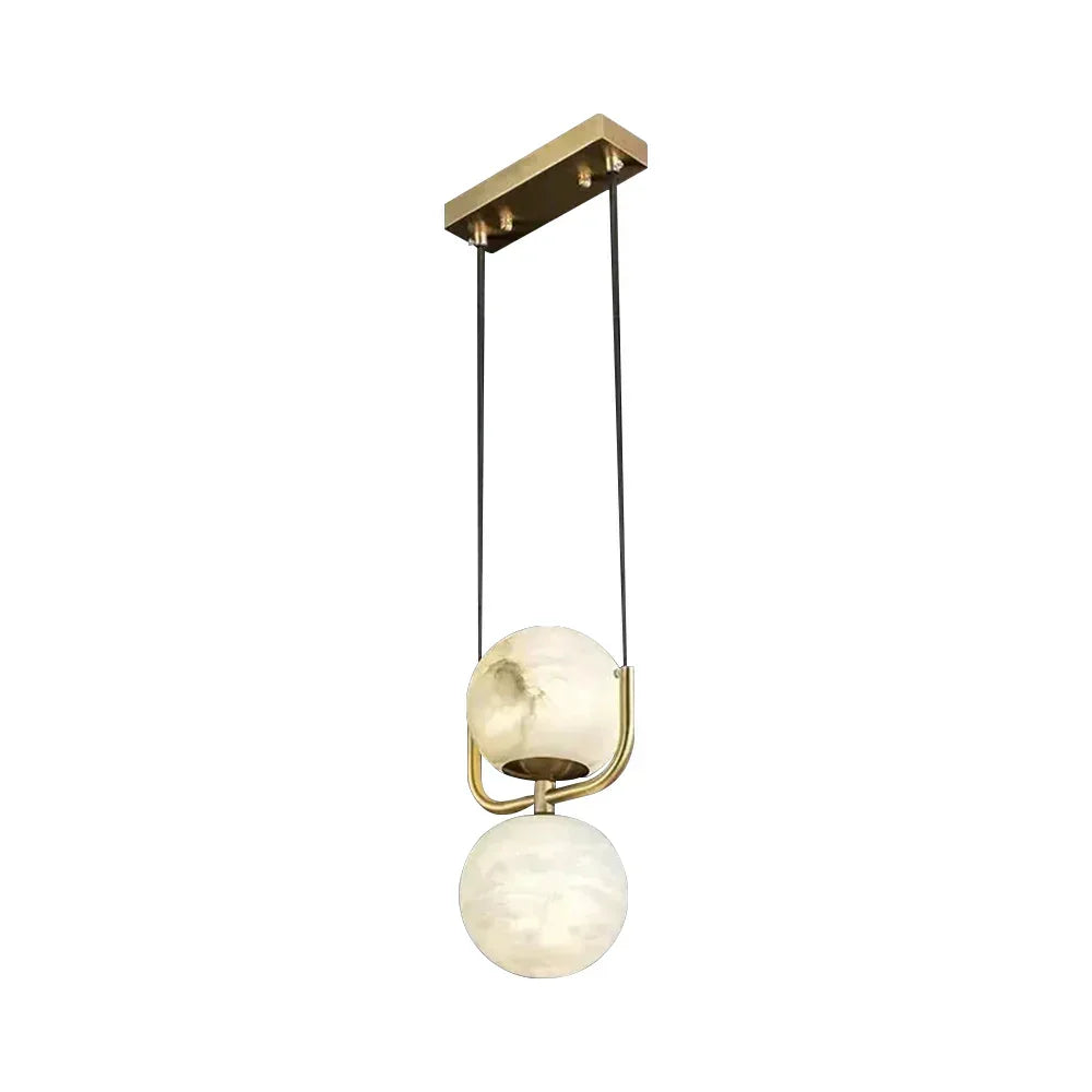 Alabaster Modern Copper Pendant Light