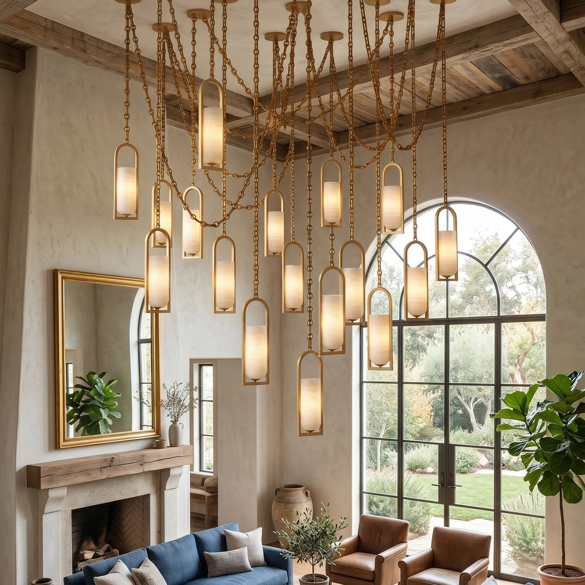 Alabaster Melange Small Chain Chandelier