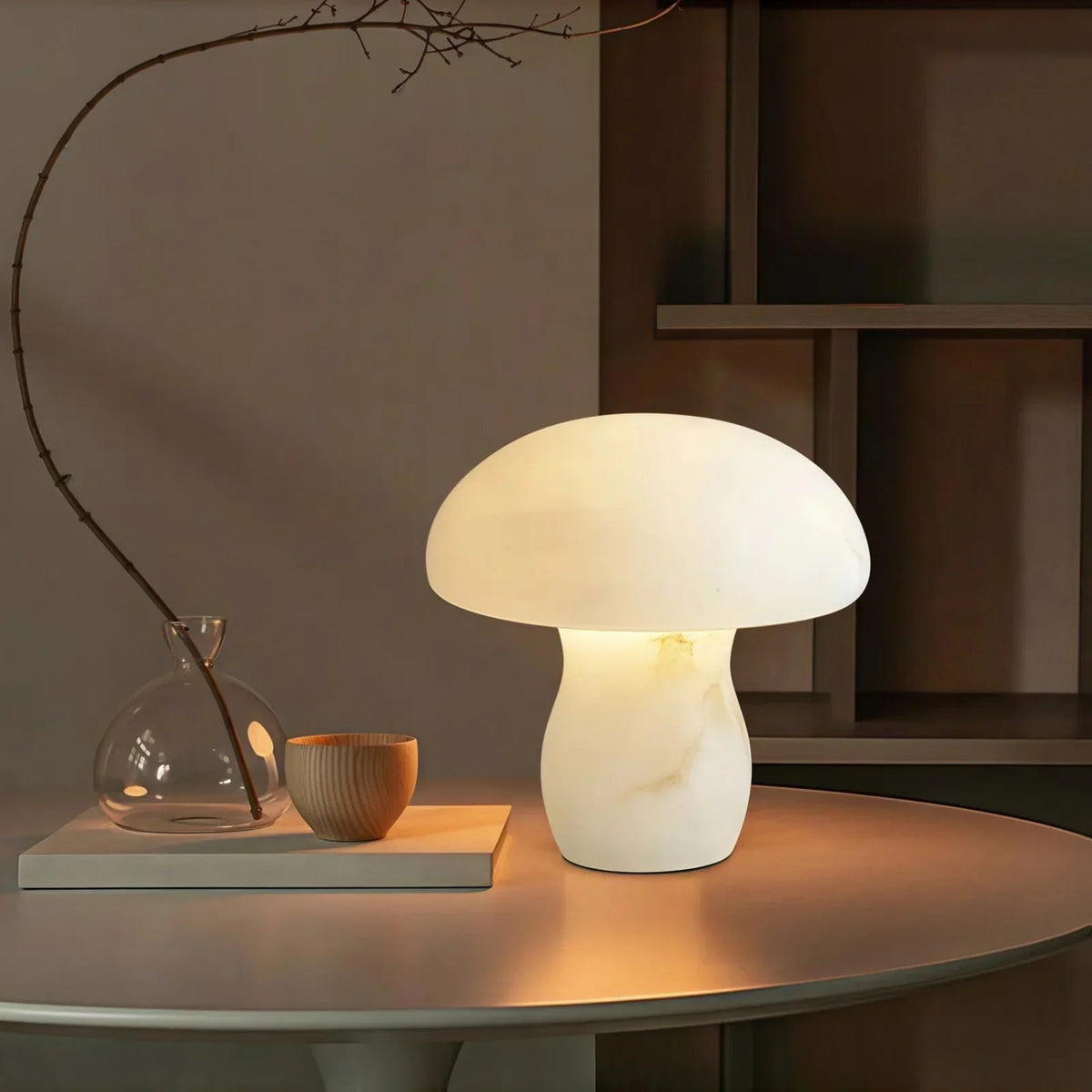Alabaster Modern Mushroom Table Lamp