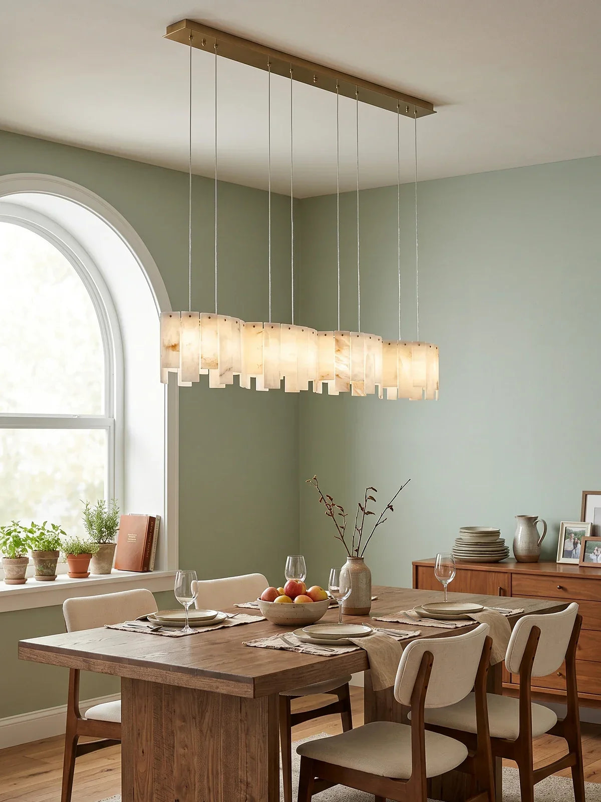 Alabaster Modern Layering Chandelier