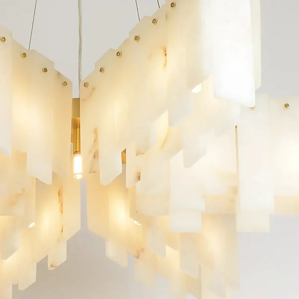 Alabaster Modern Cascade Tiered Chandelier