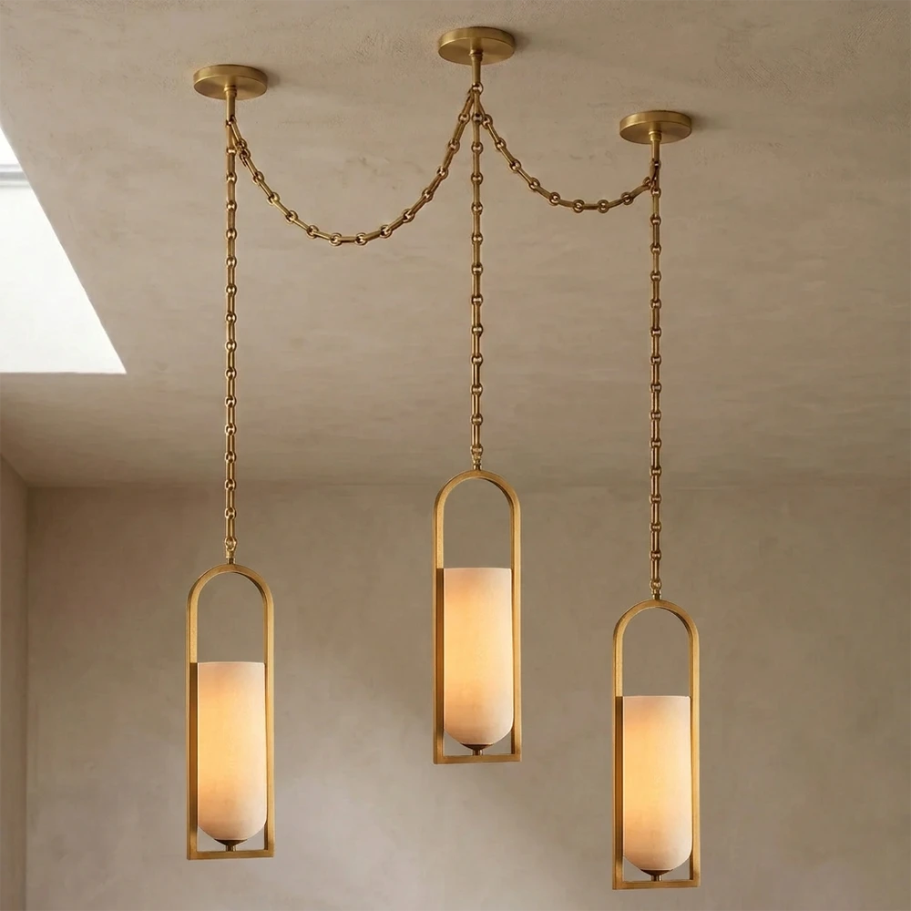 Alabaster Melange Small Chain Chandelier