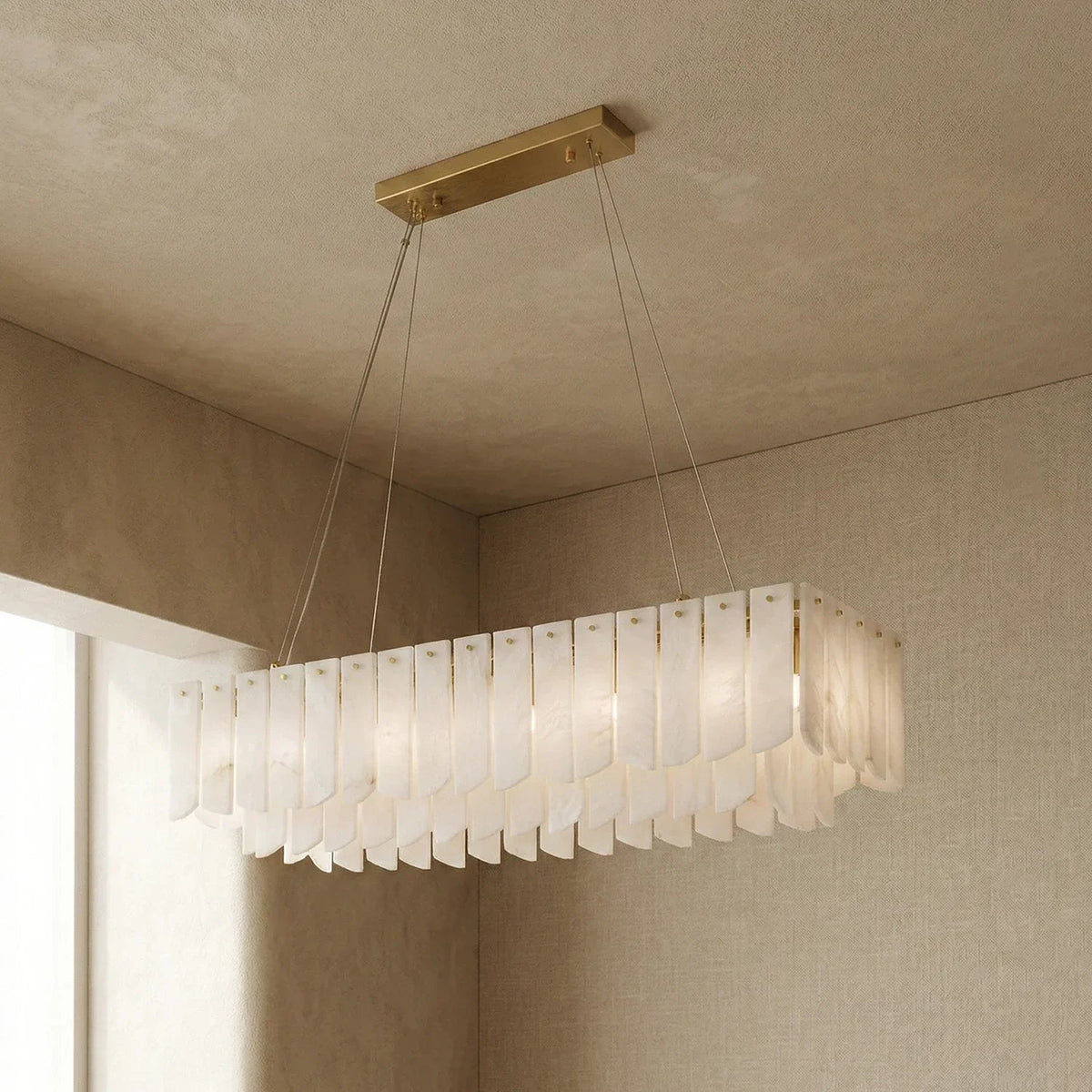 Alabaster Modern Cascade Tiered Chandelier