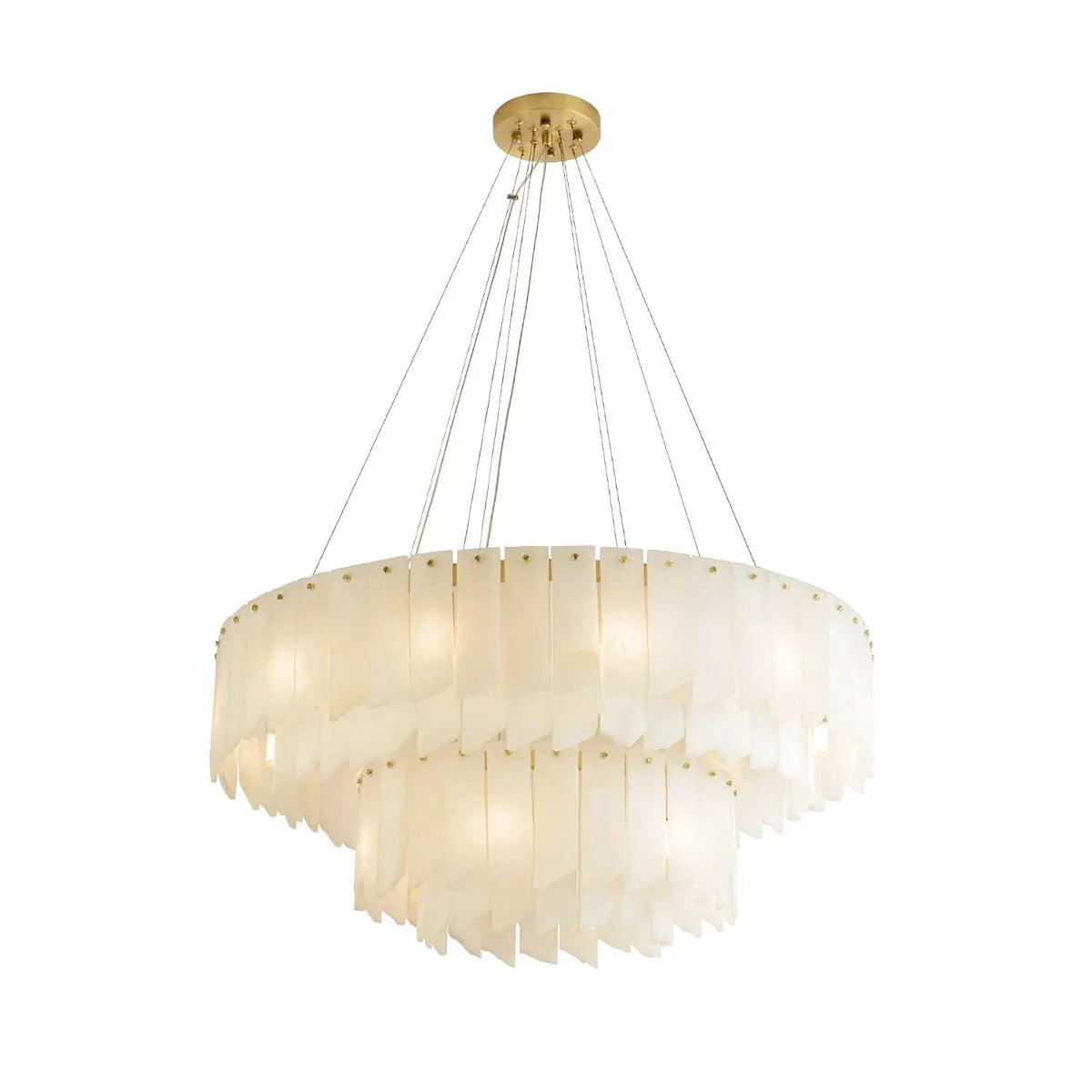 Alabaster Modern Cascade Tiered Chandelier