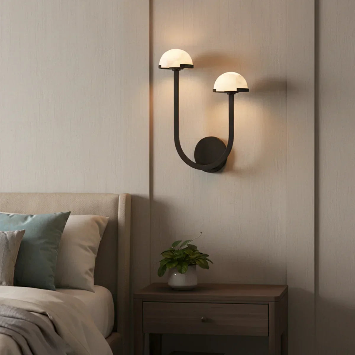 Alabaster Mushroom Wall Lamp