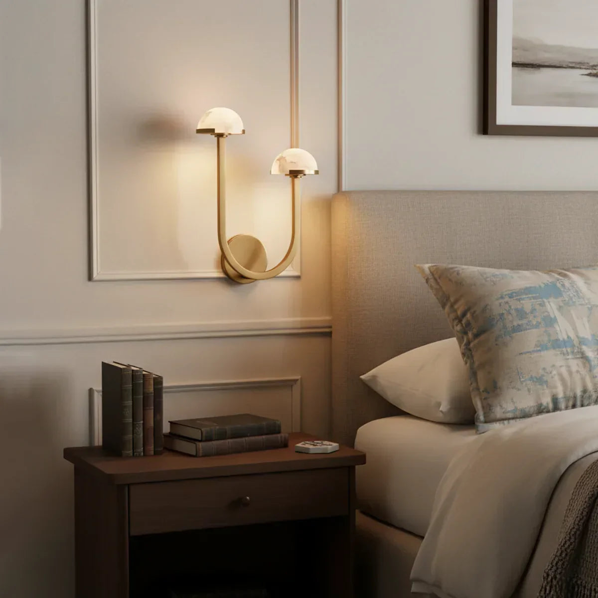 Alabaster Mushroom Wall Lamp