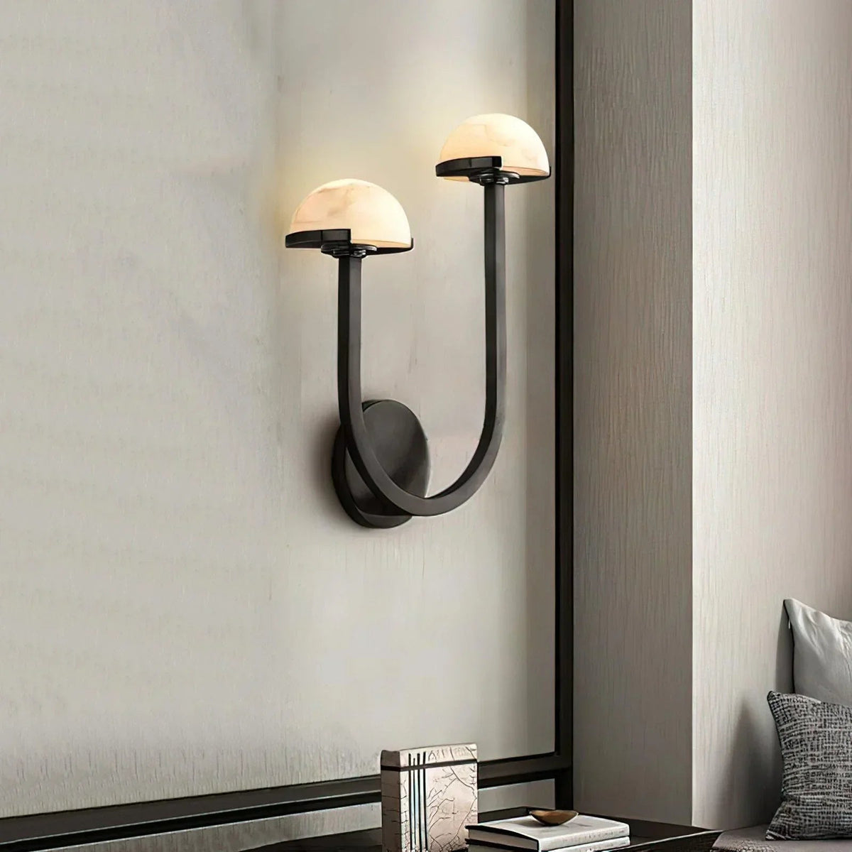 Alabaster Mushroom Wall Lamp