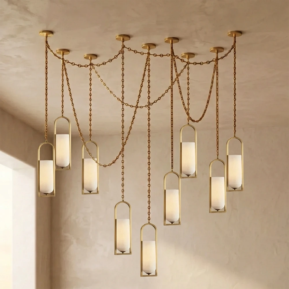 Alabaster Melange Small Chain Chandelier