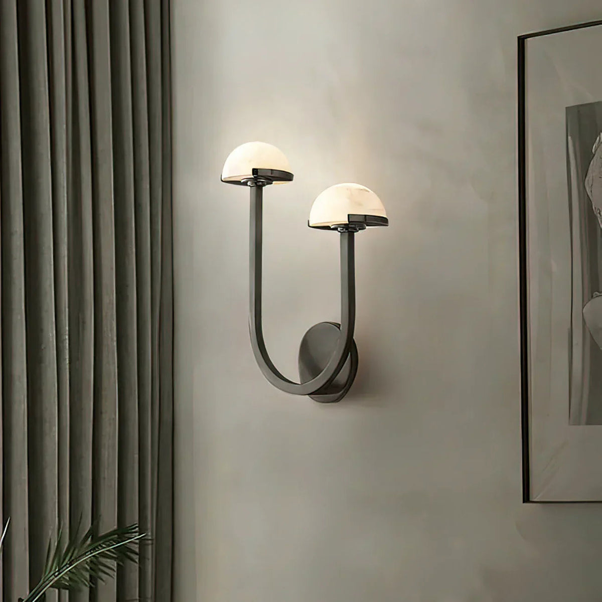 Alabaster Mushroom Wall Lamp