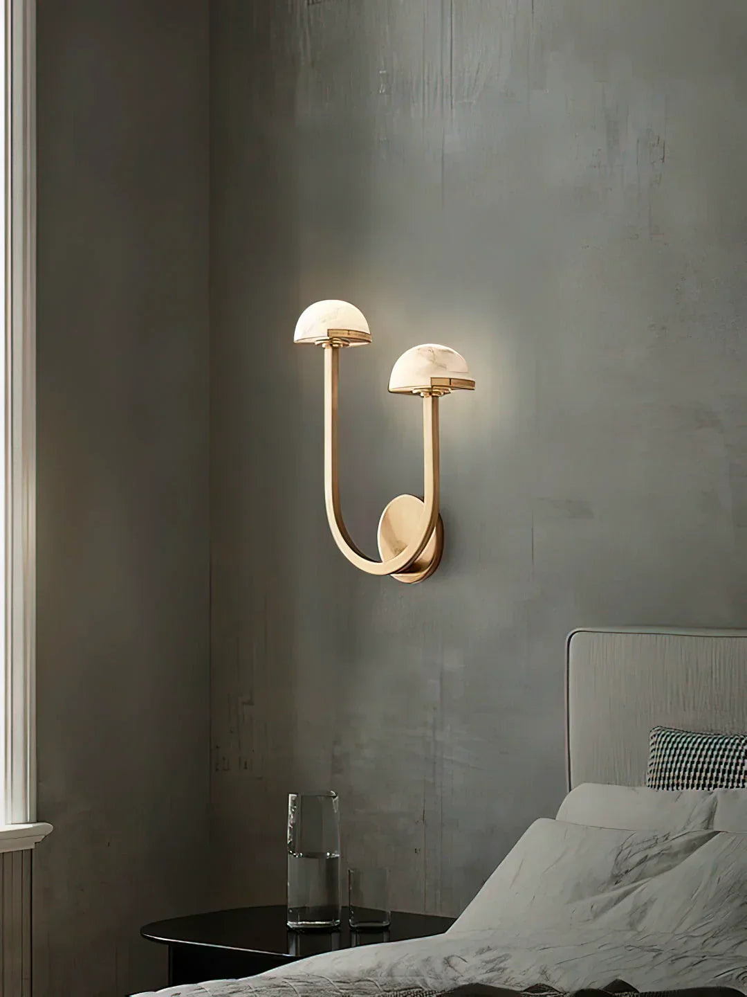 Alabaster Mushroom Wall Lamp