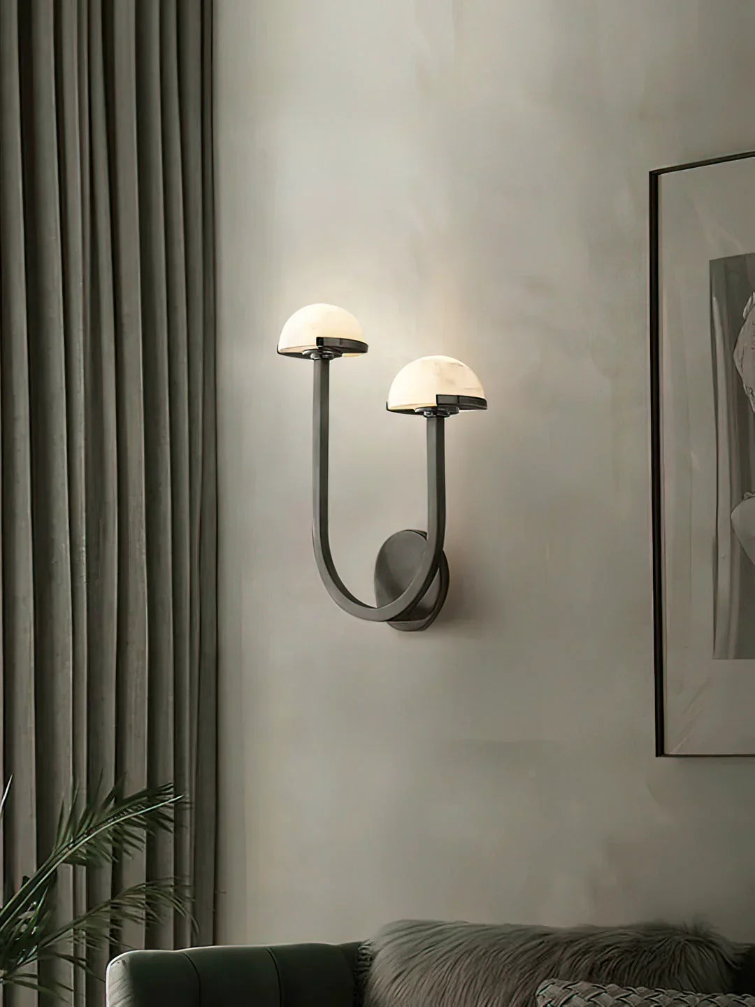 Alabaster Mushroom Wall Lamp