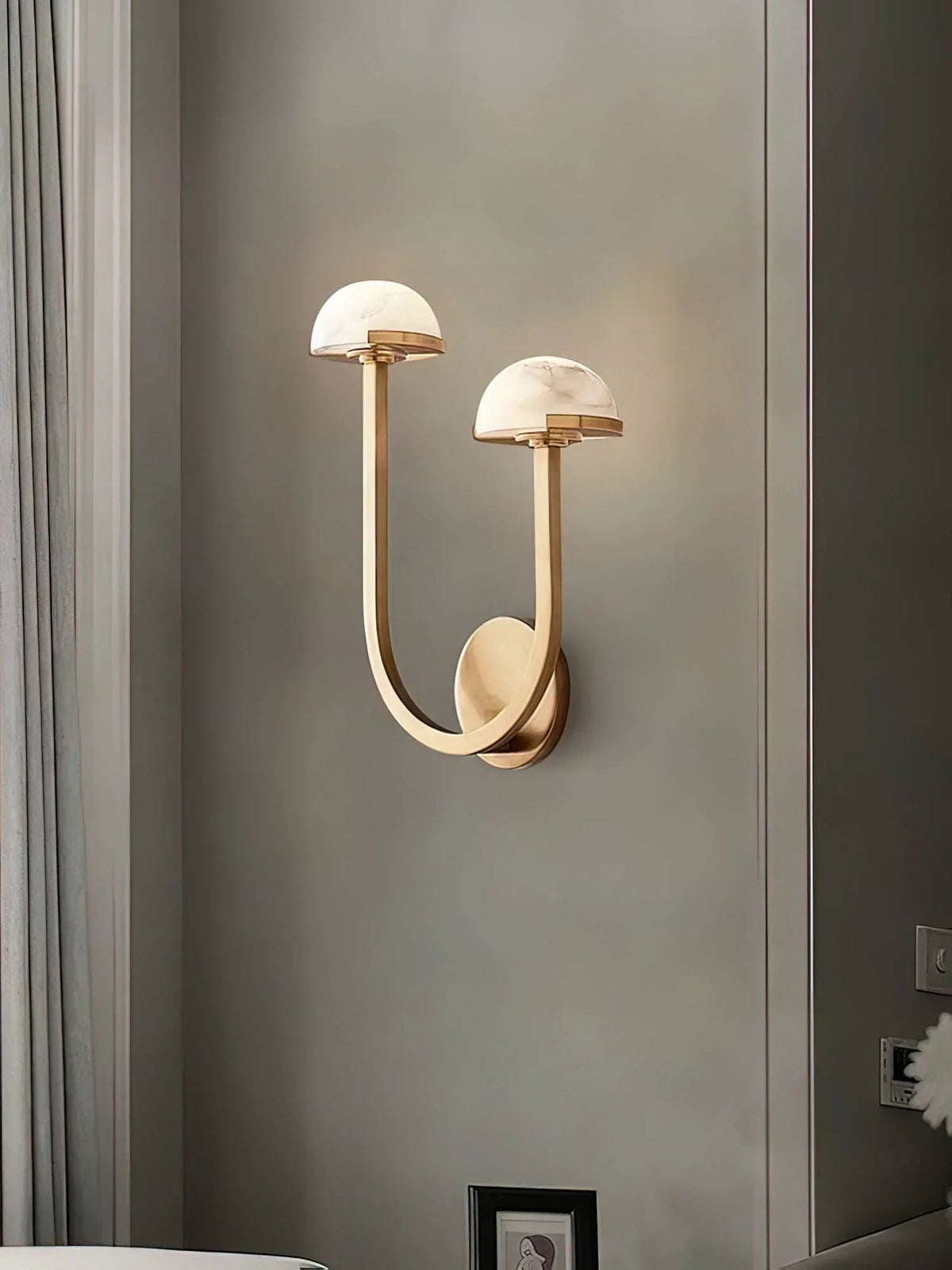 Alabaster Mushroom Wall Lamp