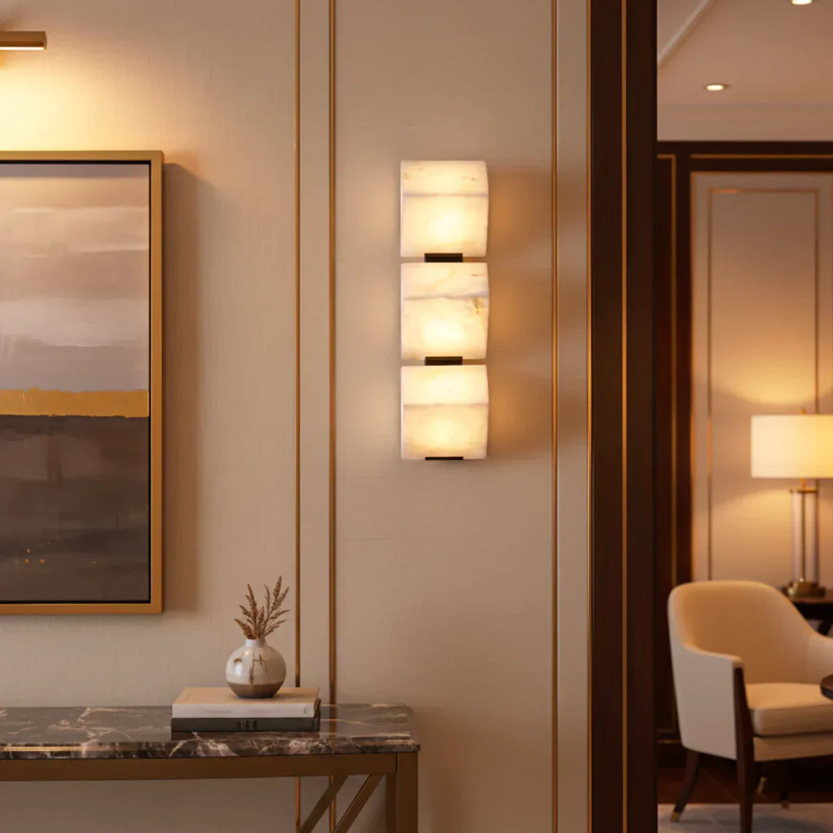 Minimalist Alabaster Facade Wall Lamp