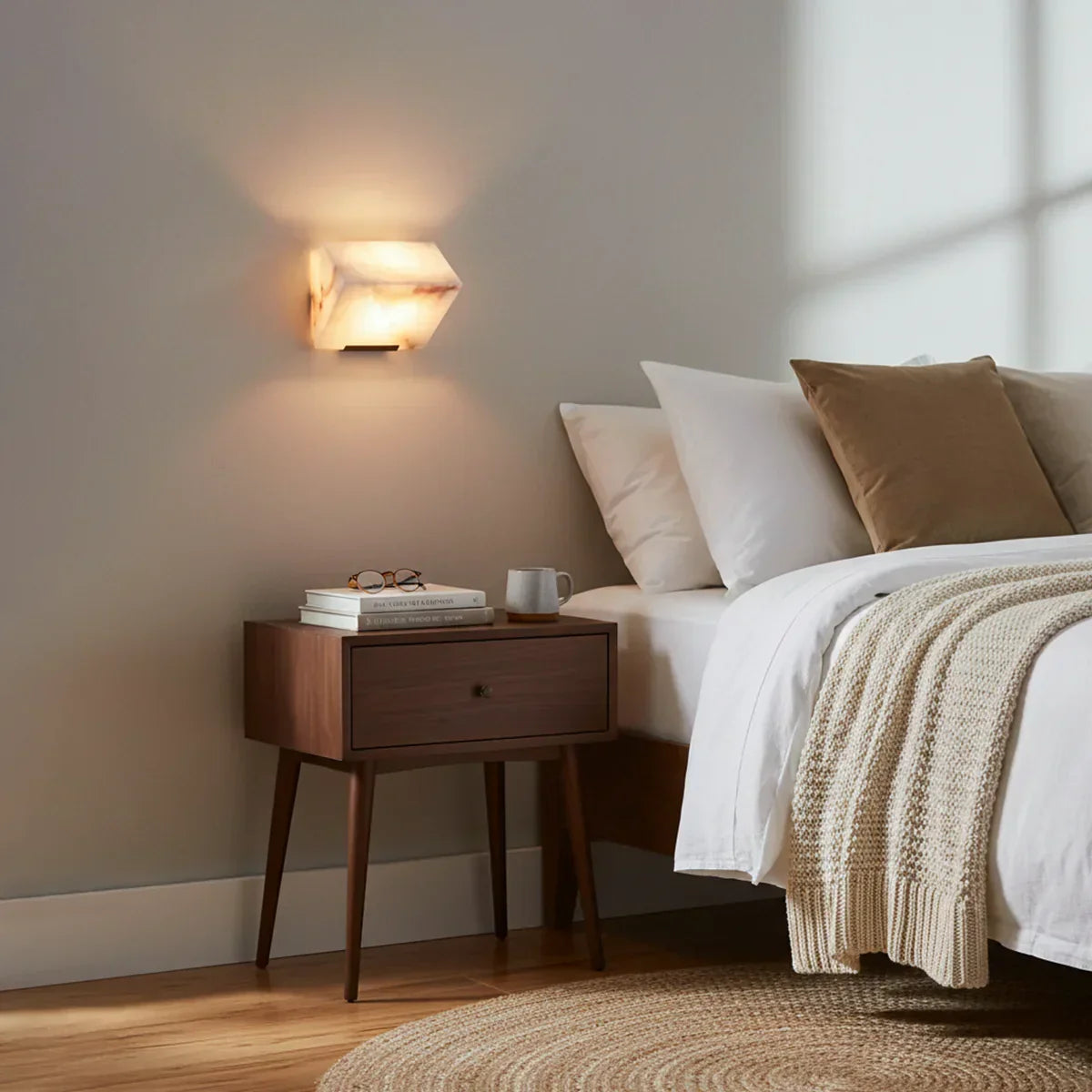 Minimalist Alabaster Facade Wall Lamp