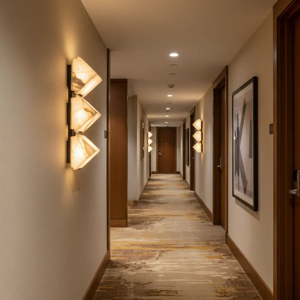 Minimalist Alabaster Facade Wall Lamp