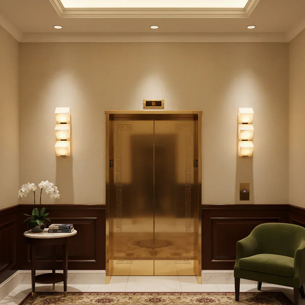 Minimalist Alabaster Facade Wall Lamp