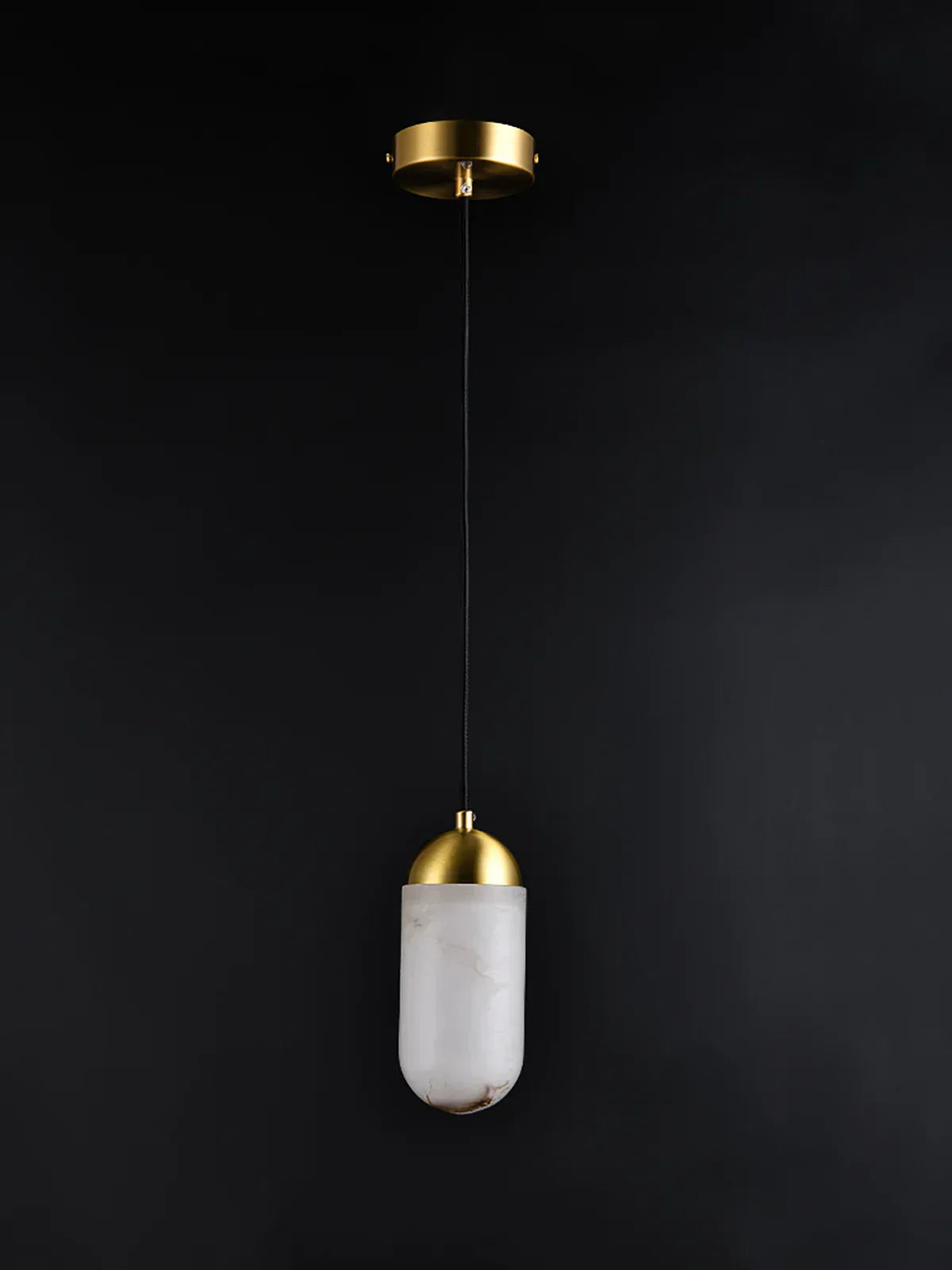 Alabaster Moonshade Copper Pendant Lamp