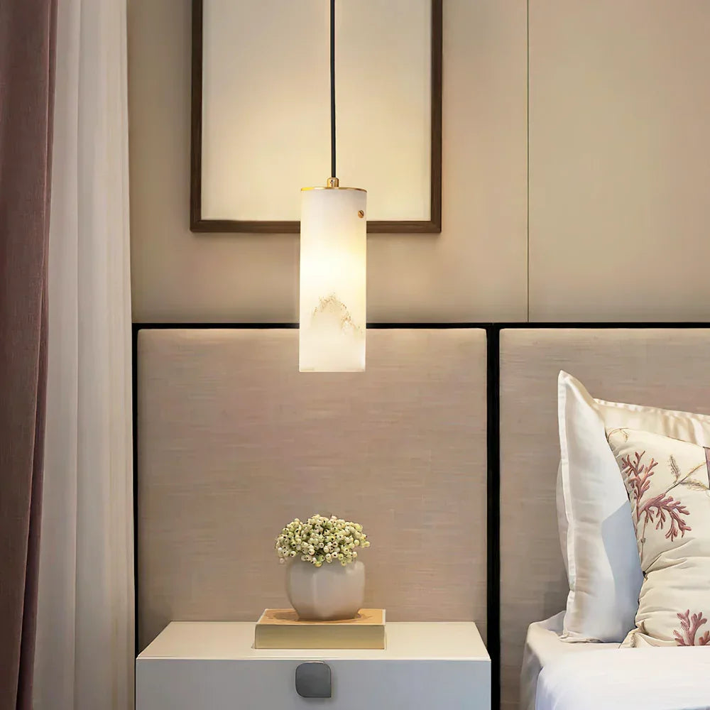 Alabaster Nula Vertical Pendant Light