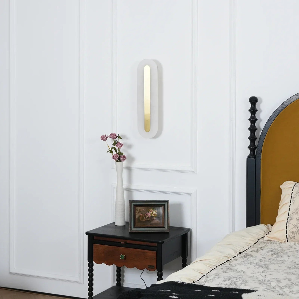 Alabaster Oval Wall Light