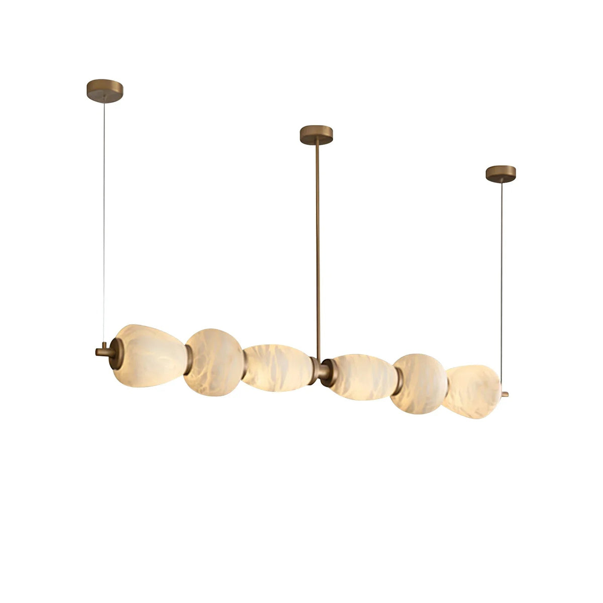 Alabaster Pebble Linear Chandelier