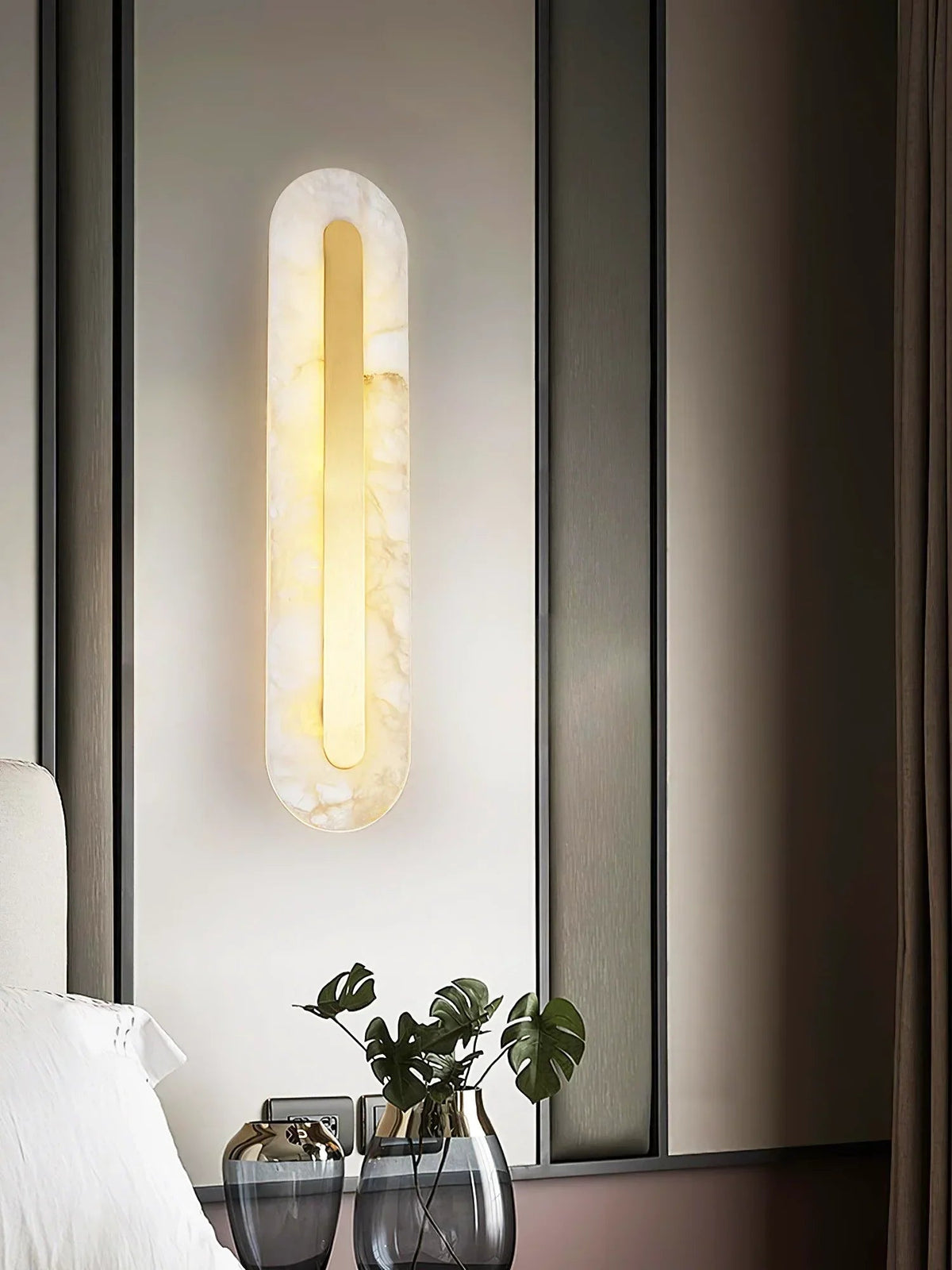 Alabaster Oval Wall Light