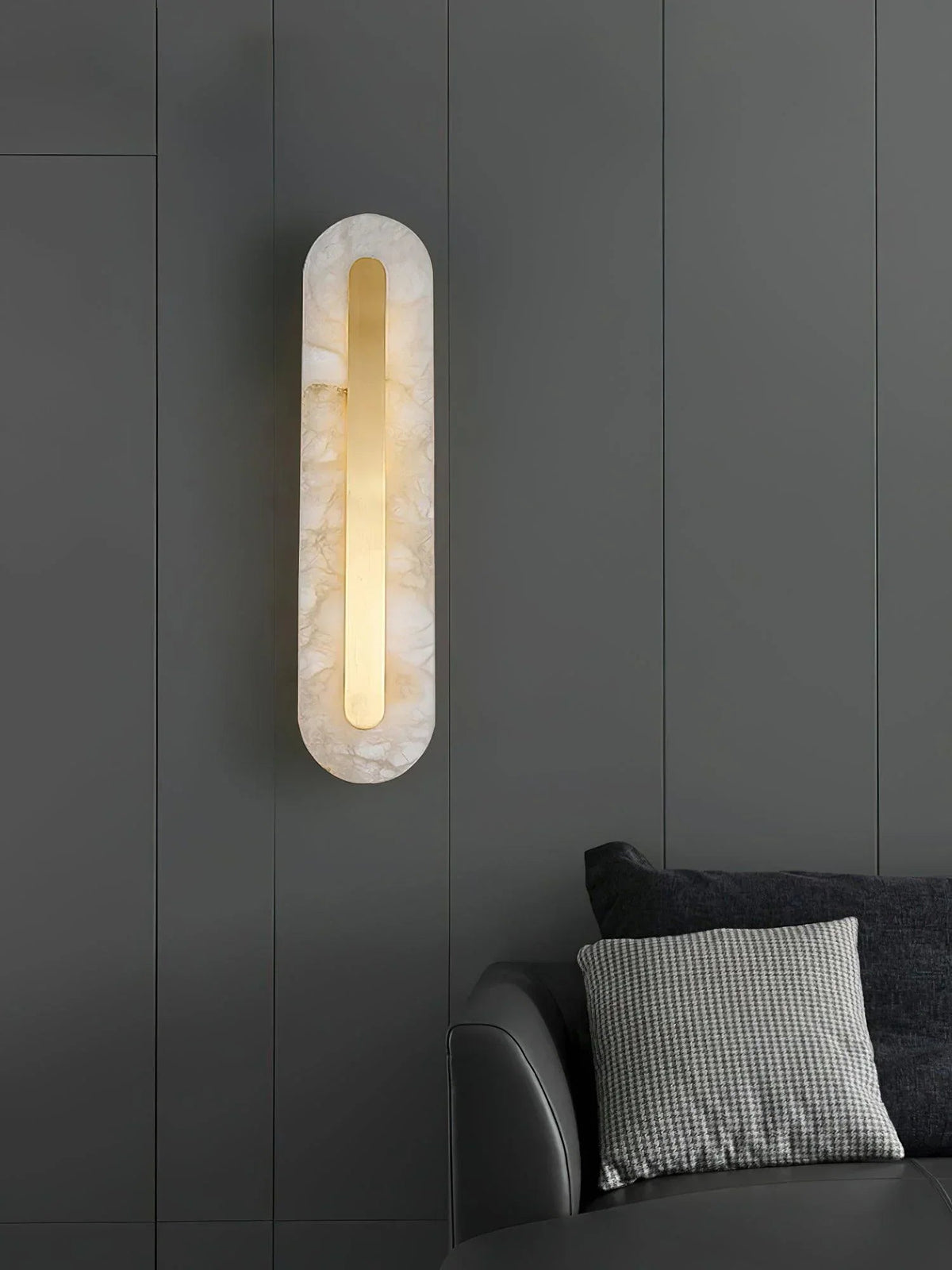 Alabaster Oval Wall Light