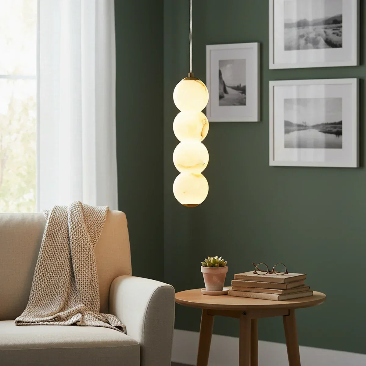 Alabaster Pearl Pendant Light
