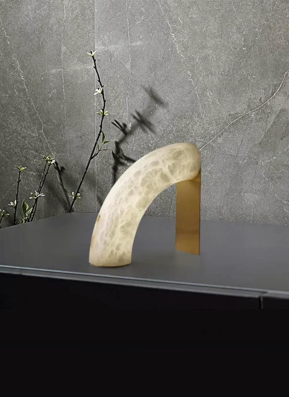 Alabaster Piped Table Lamp