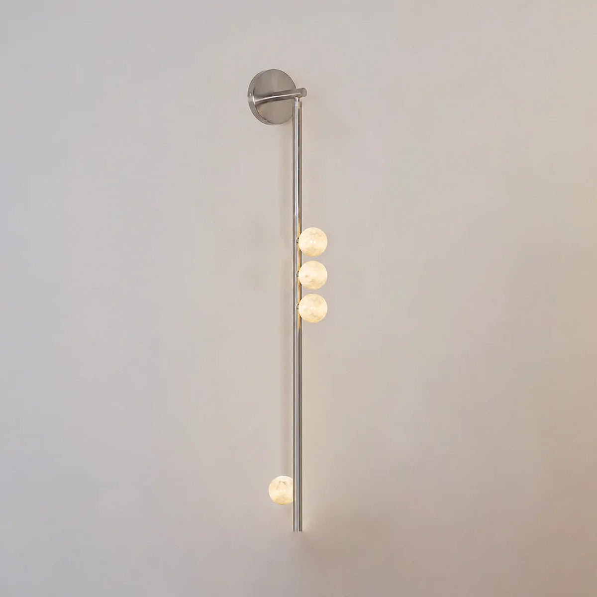 Alabaster Orb Asteria Brass Wall Sconce