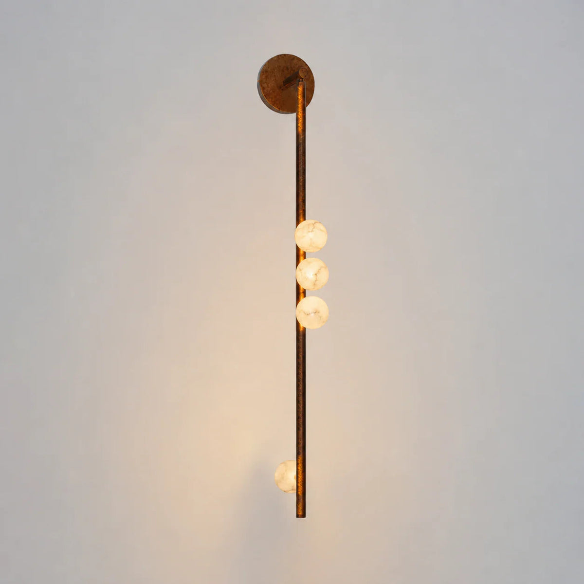 Alabaster Orb Asteria Brass Wall Sconce