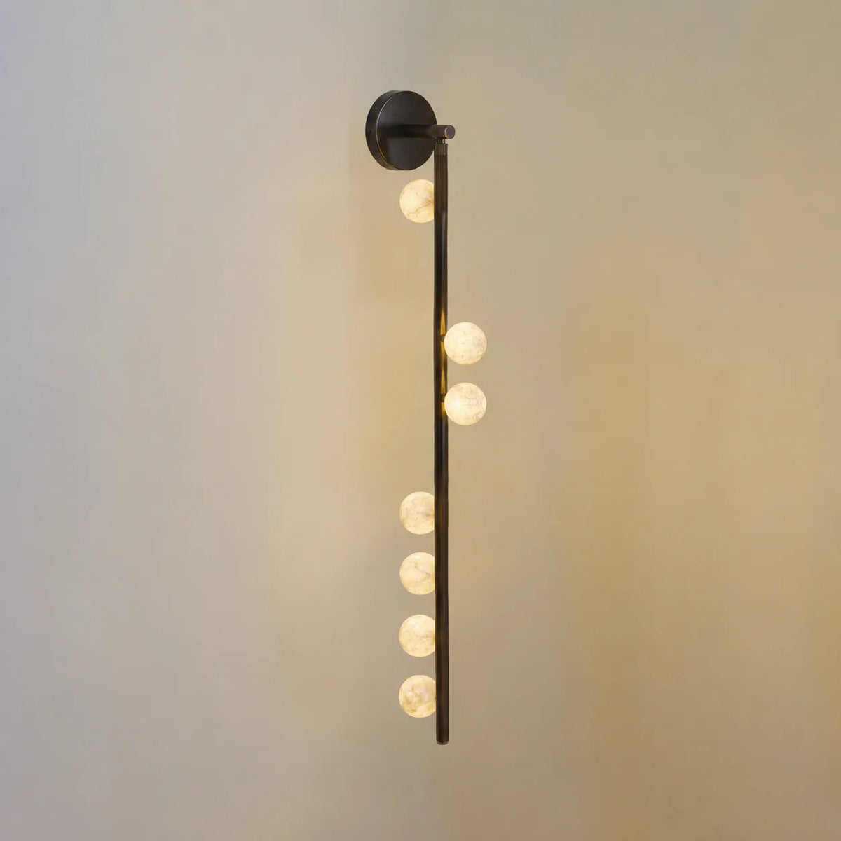 Alabaster Orb Asteria Brass Wall Sconce