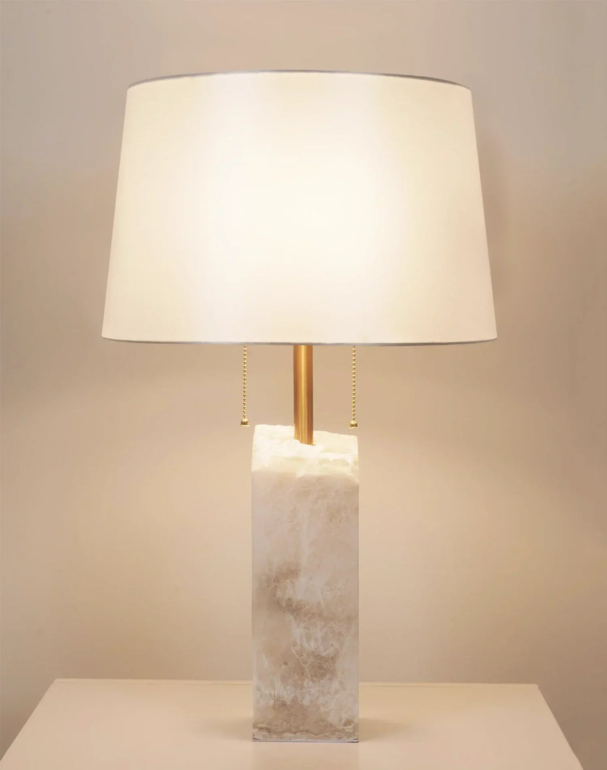 Alabaster Raw Fbric Table Lamp