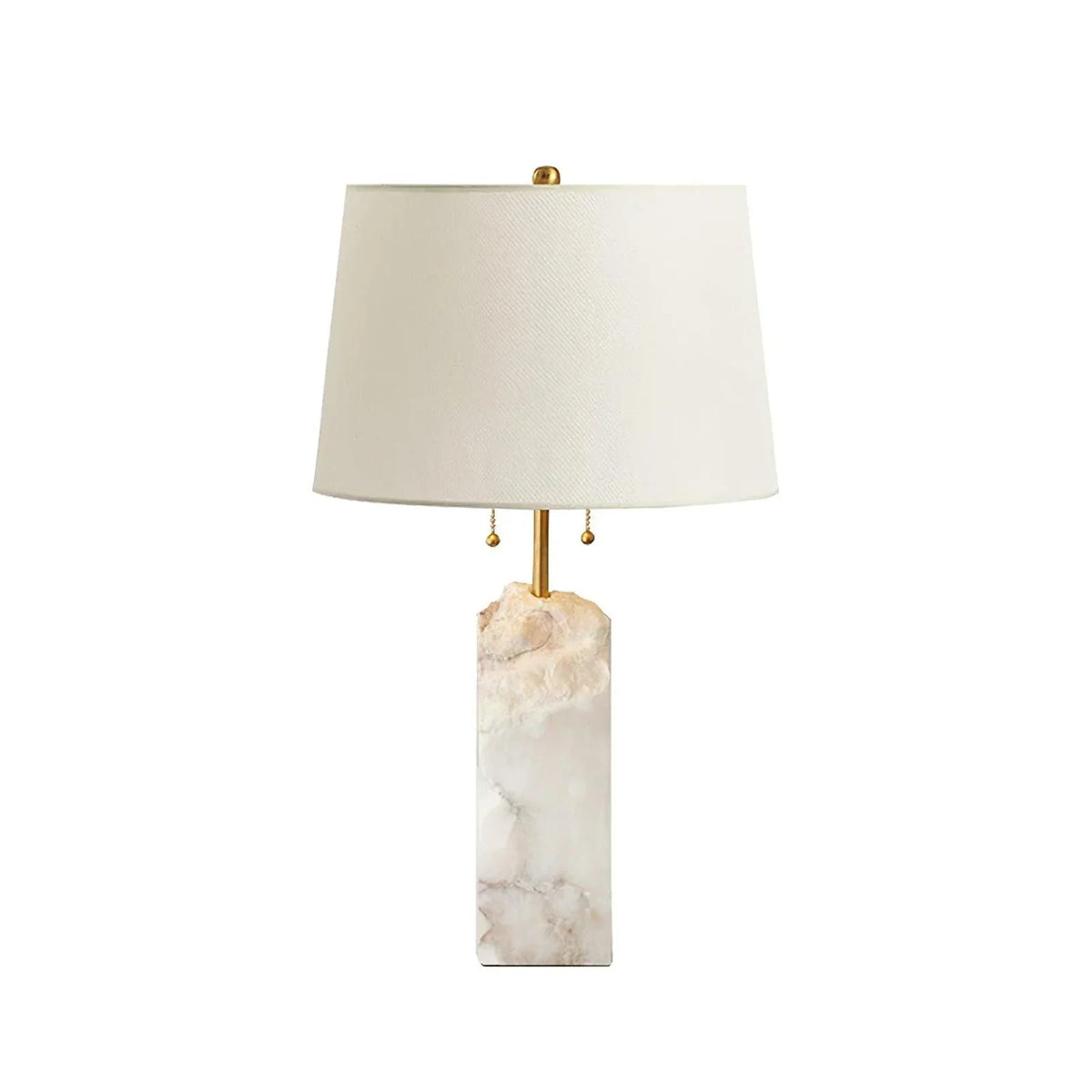 Alabaster Raw Fbric Table Lamp