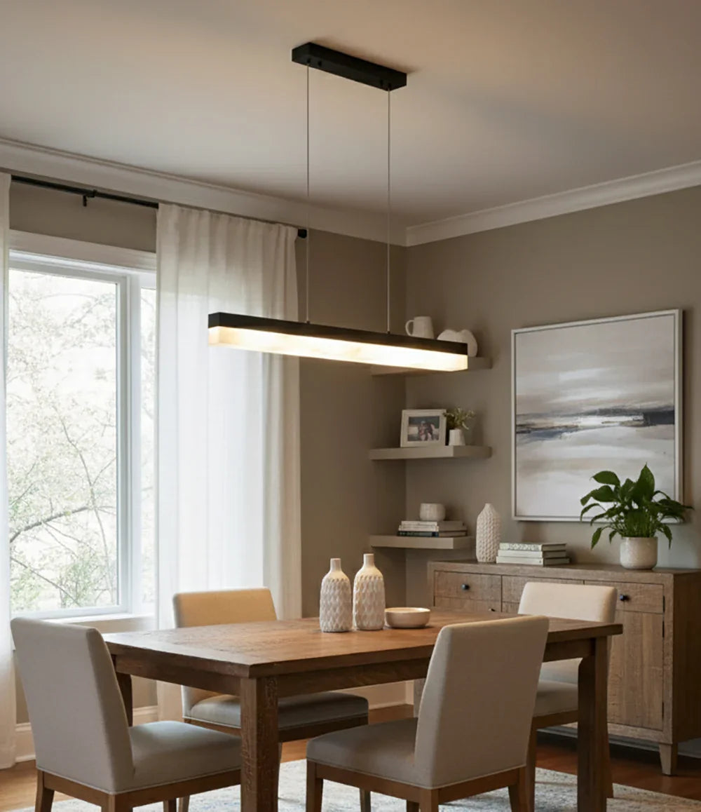 Alabaster Rectangle Linear Pendant Light