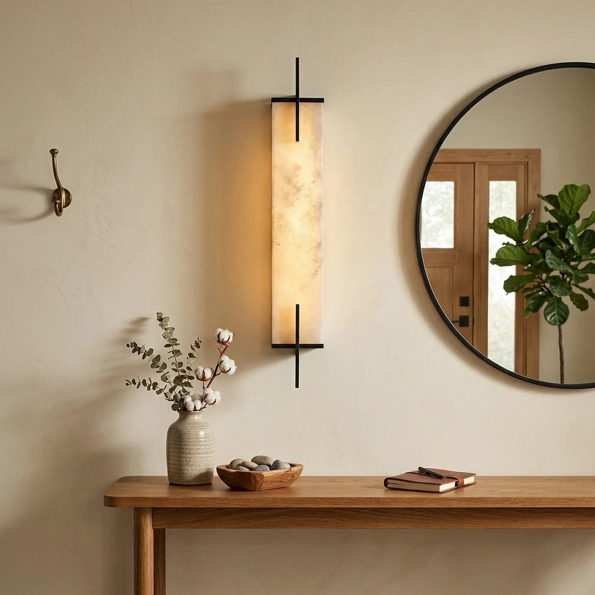 Alabaster Rectangle Calliope Wall Sconce