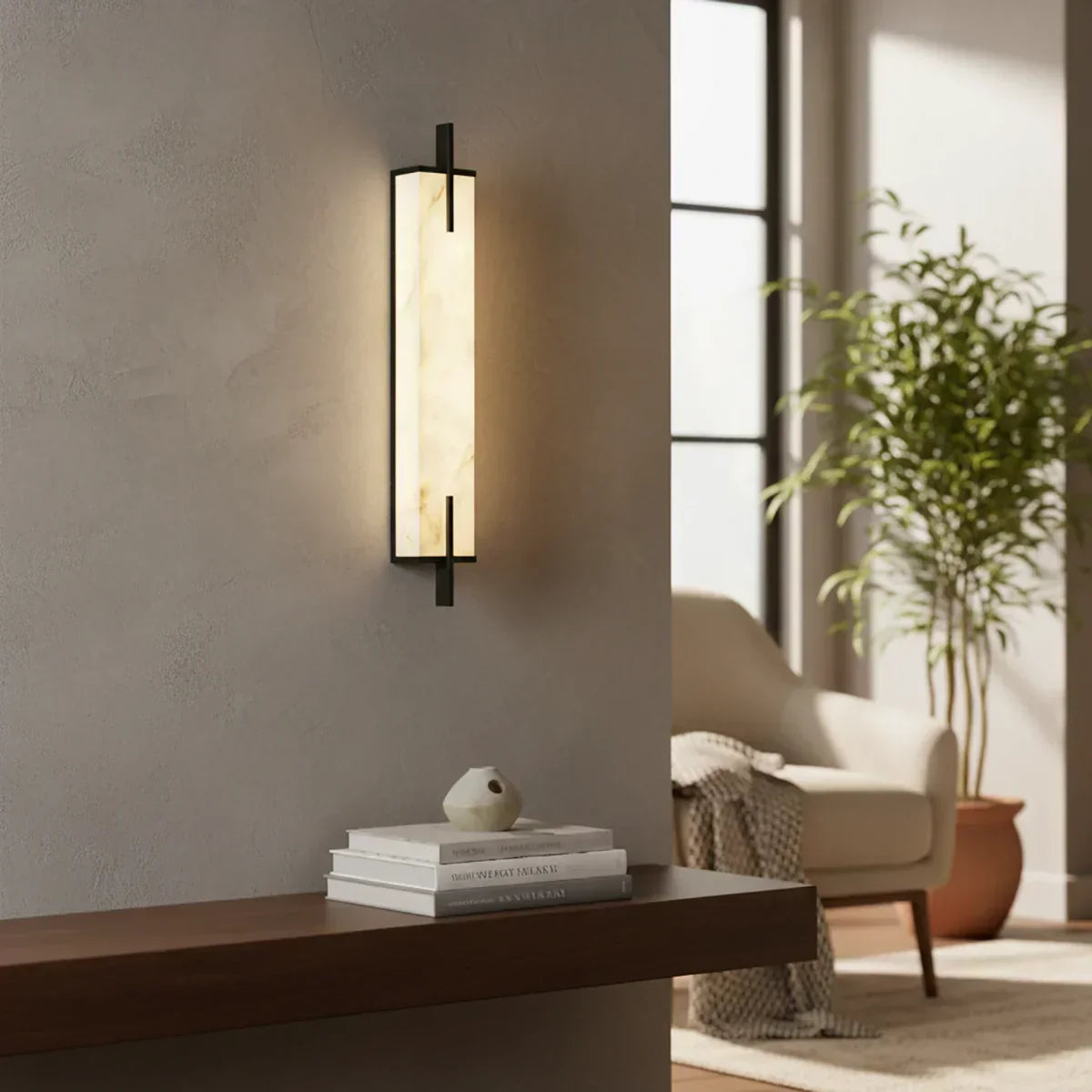 Alabaster Rectangle Calliope Wall Sconce